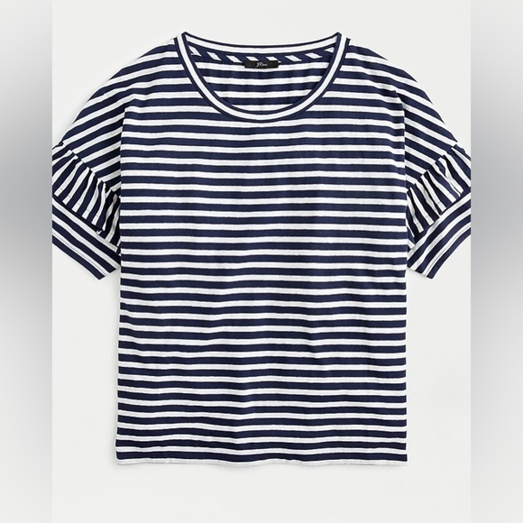 J. Crew Tops - J. Crew Loose Fitting Ruffle Sleeve Top Size Small